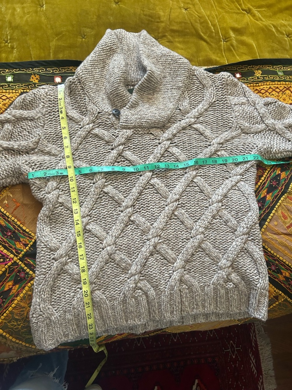 Vintage Eddie Bauer Men's Turtleneck Sweater - Cream - Picture 5 of 5